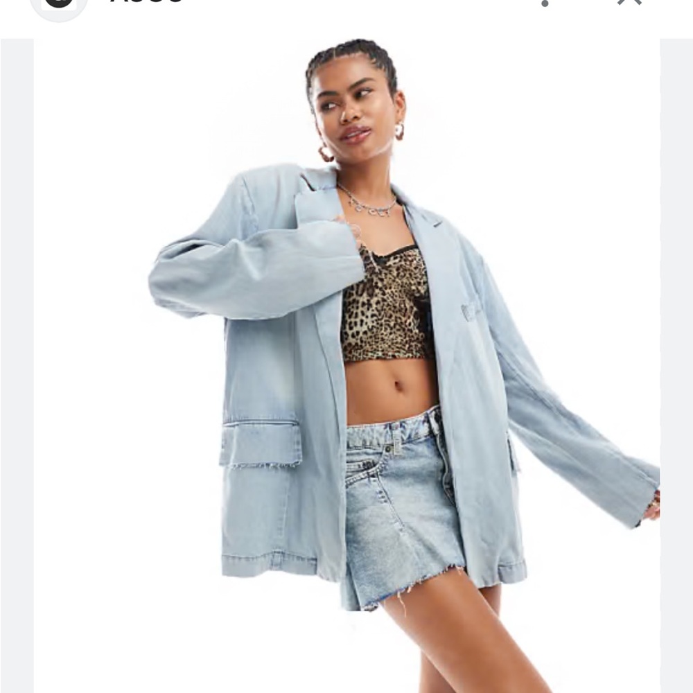Monki oversized denim blazer